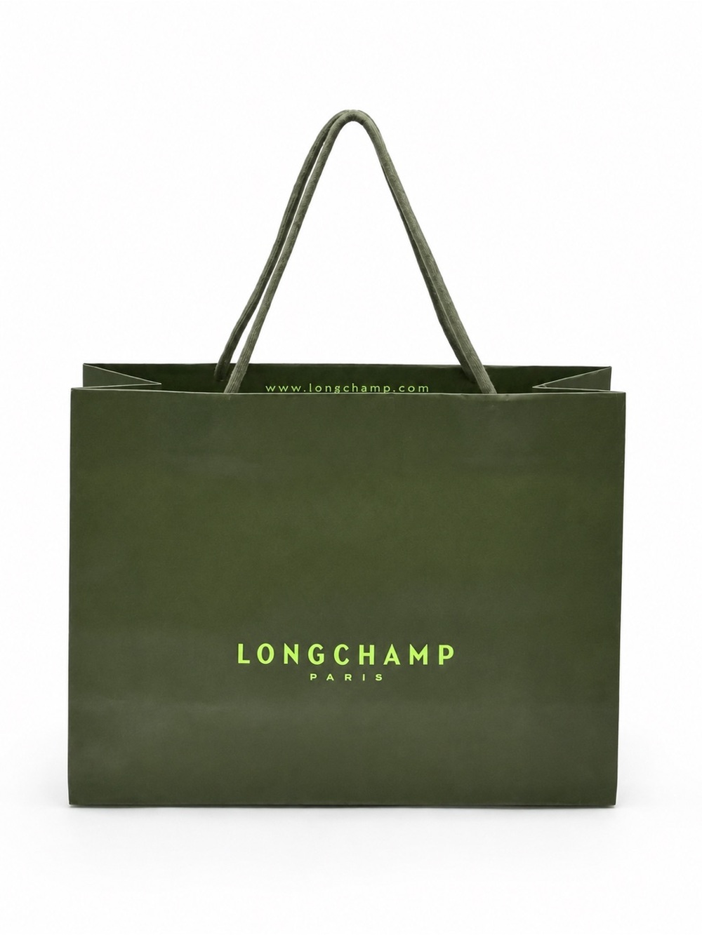 Longchamp Olive Green Shopping Tote with Rope Handles